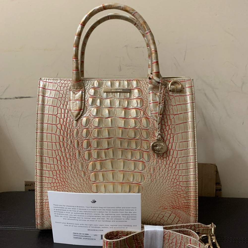 BRAHMIN Caroline Sunkiss Satchel NWT PRICE FIRM stock photos only - Picture 3 of 9